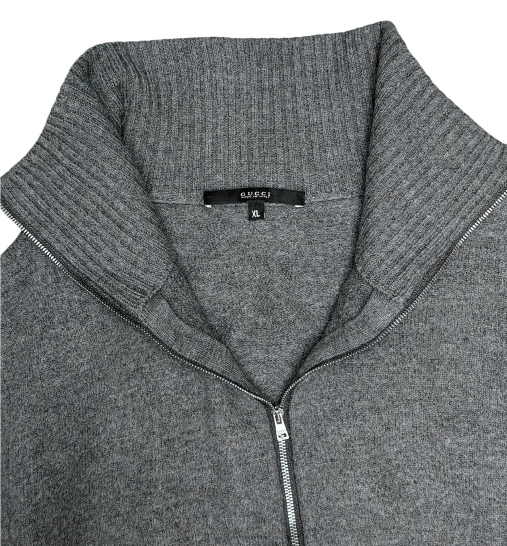 Gucci Wool Zip Up Cardigan